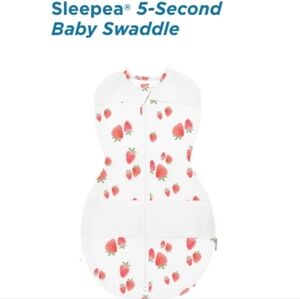 Sleepea Baby Swaddle with Strawberry Print, Size Small